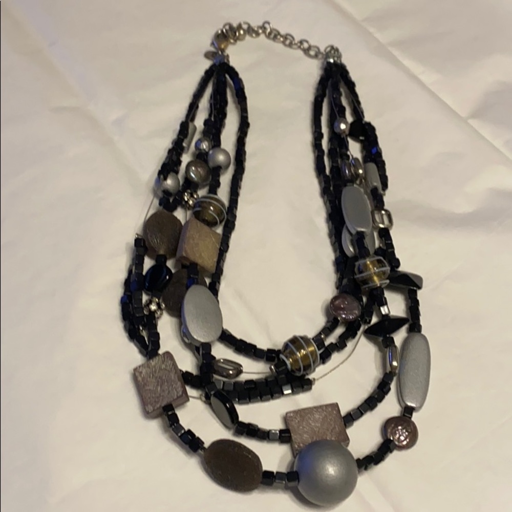 Cute boho beaded necklace multicolor. 26” vgc